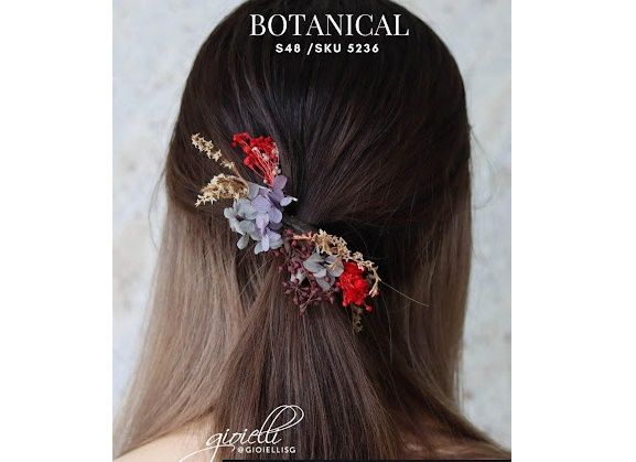 إكسسوار الشعر بوتانيكال بالورد المحفوظ BOTANICAL Preserved Flowers Hair Accessories من جيويلي GIOIELLI
