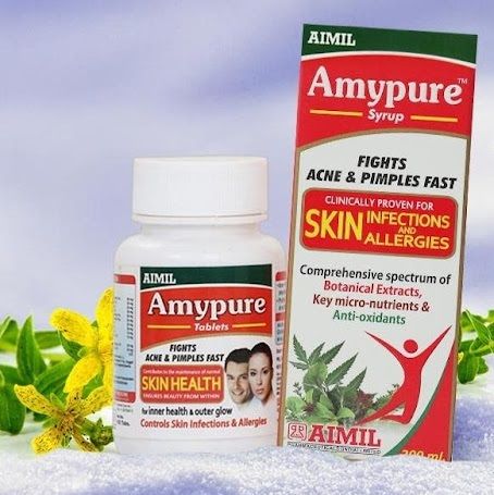 مُكمل أيميبيور المضاد لالتهابات الجلد والحساسية Amypure Skin Infections and Allergies من أيميل Aimil
