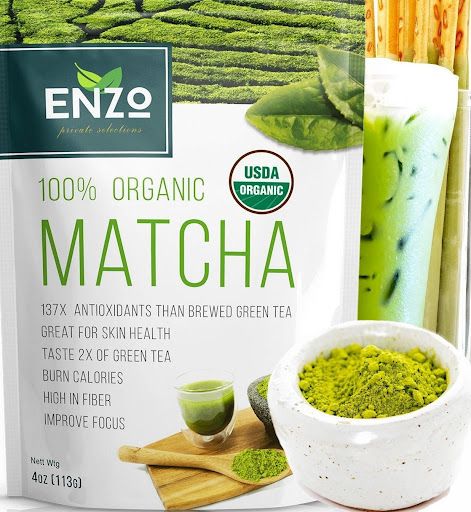 إنزو مسحوق شاي ماتشا الأخضر Enzo Matcha Green Tea Powder