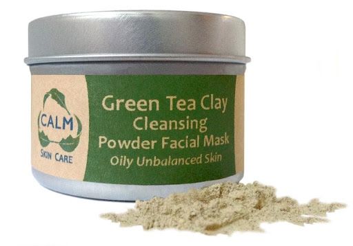 ماسك تنظيف الوجه بمسحوق طين الشاي الأخضر Green Tea Clay Cleansing Powder Facial Mask من كالم Calm