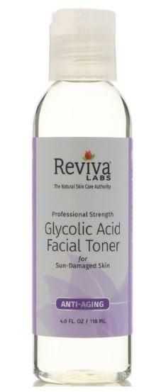 تونر الوجه بحمض الجليكوليك من Reviva Labs من أفضل منتجات التونر والمقشرات