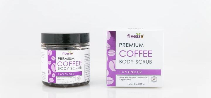 مقشر الجسم باللافندر الفاخر Lavender - Premium Coffee Scrub من فايفيسو Fivesso